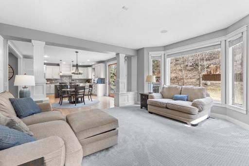 Abundant natural light throughout with large windows