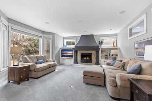 Revitalized fireplace hearth creating a warm focal point