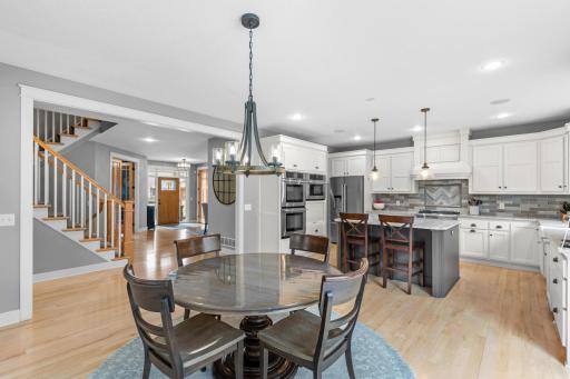 Seamless flow into dining and living areas