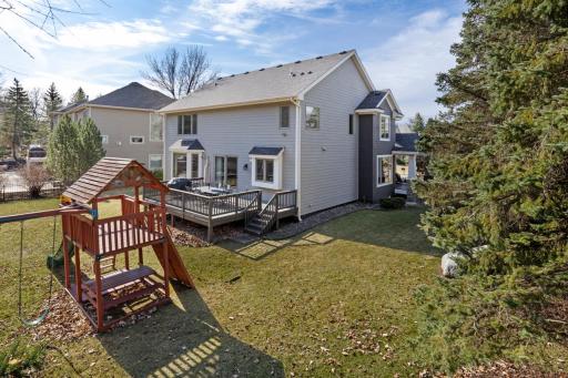Beautifully landscaped yard with lush greenery