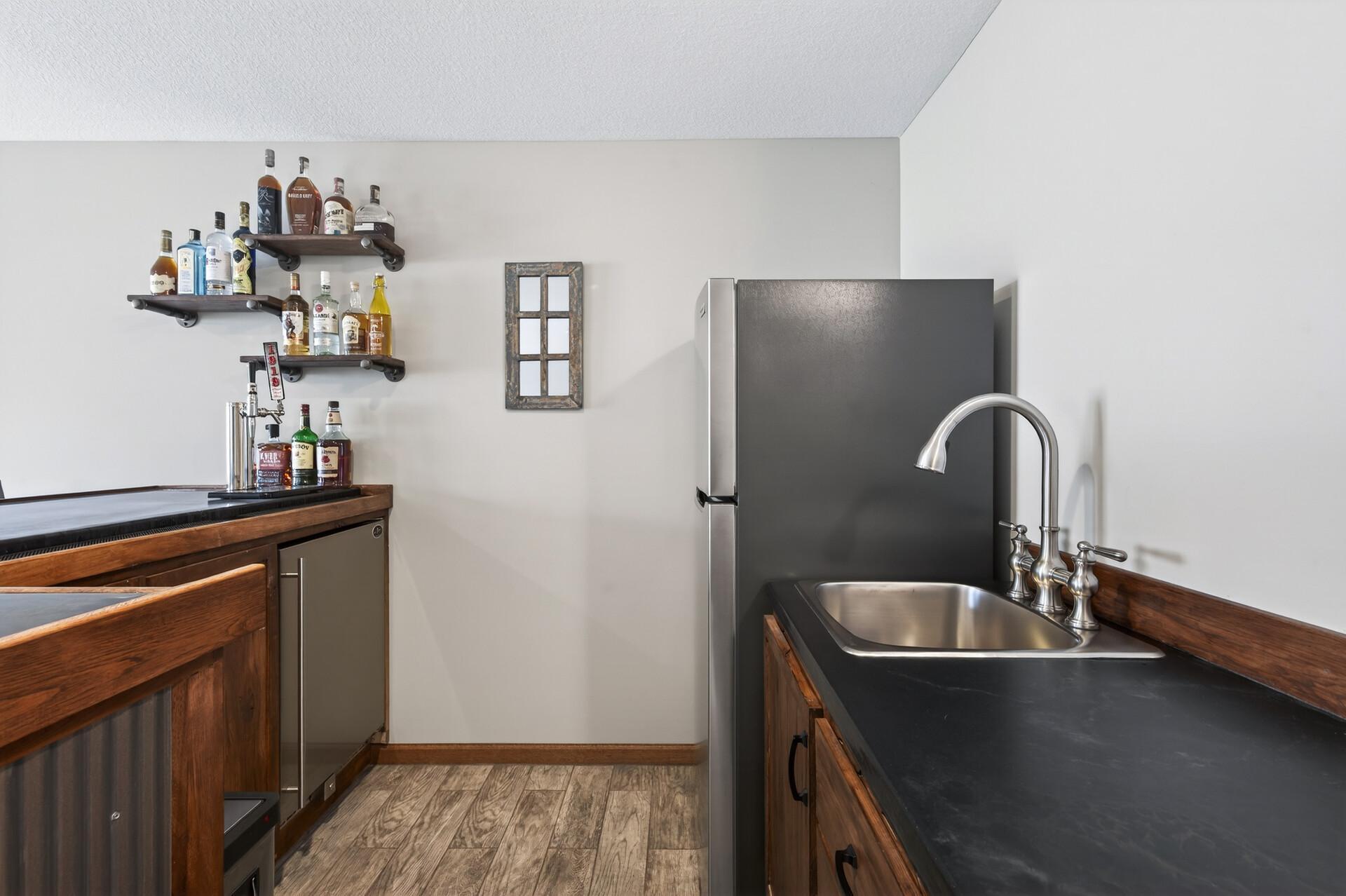 Kegerator behind the bar