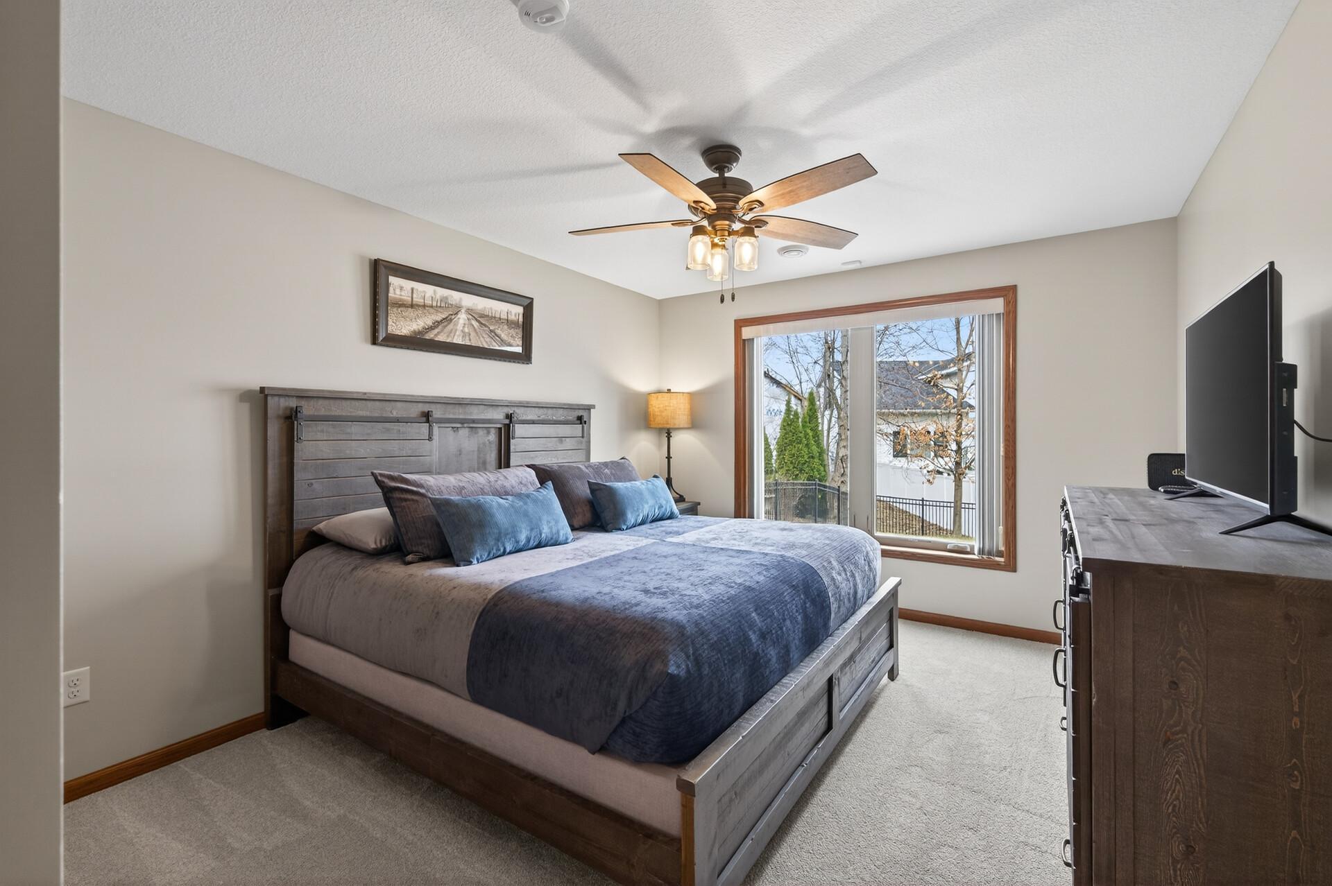 Lower level bedrrom with new carpet