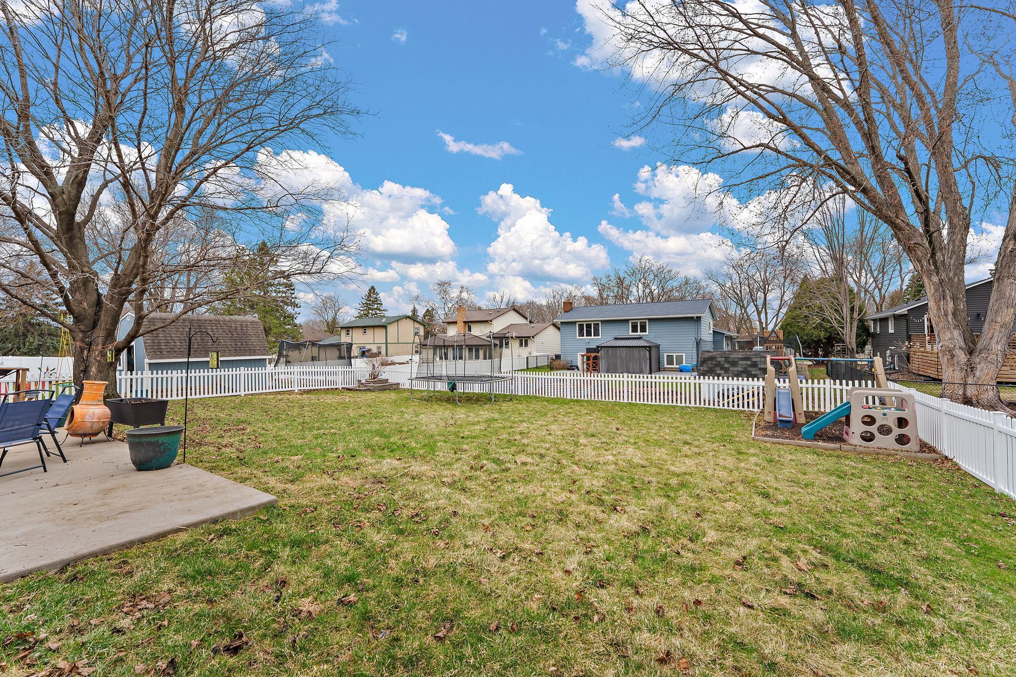 Fully fenced in back yard