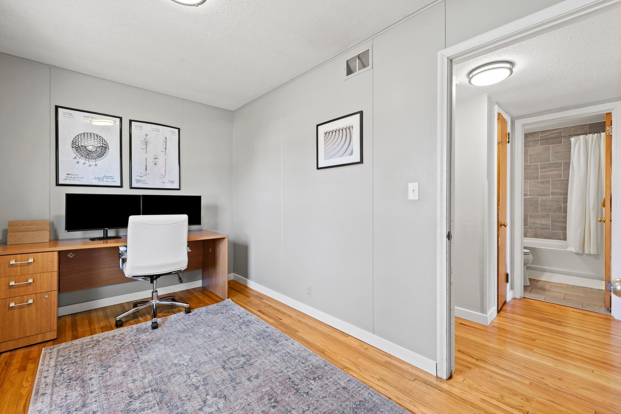 Third bedroom on the main floor, currently used as an office