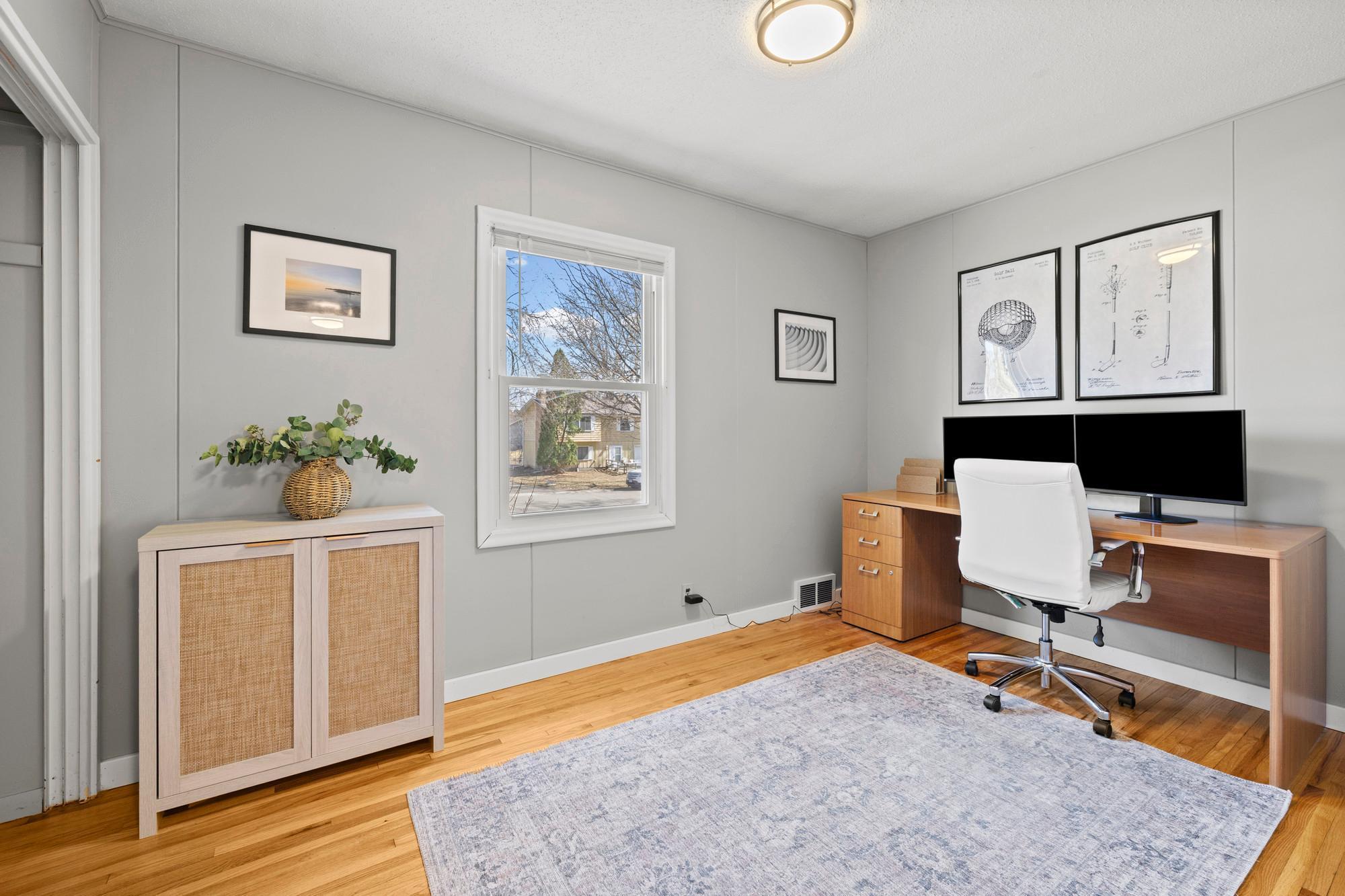 Third bedroom on the main floor, currently used as an office