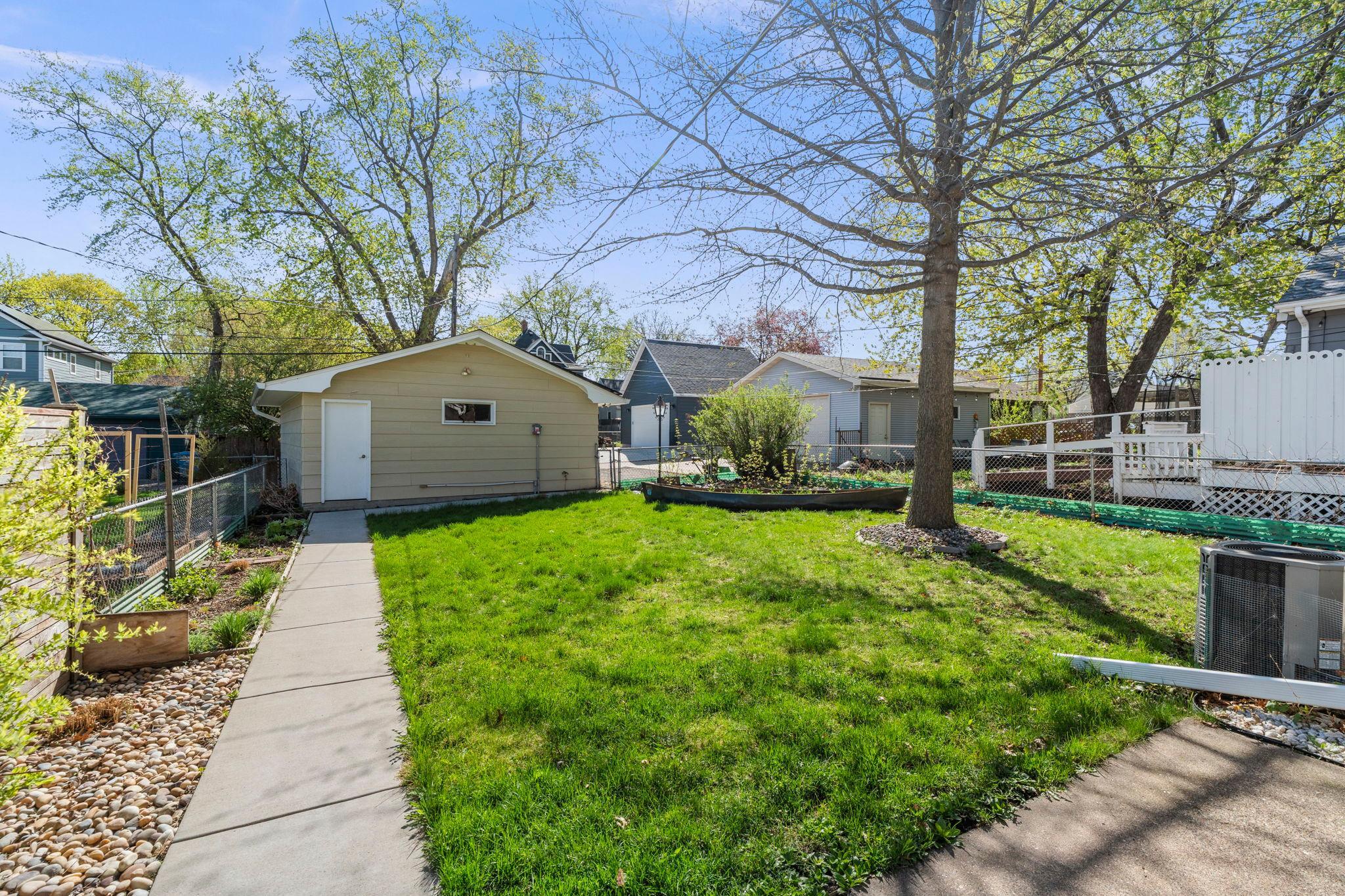Fully fenced in backyard.