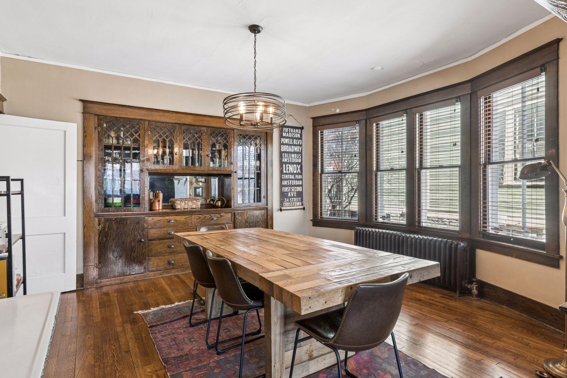 Formal Dining Room, natural woodwork, built-in buffet