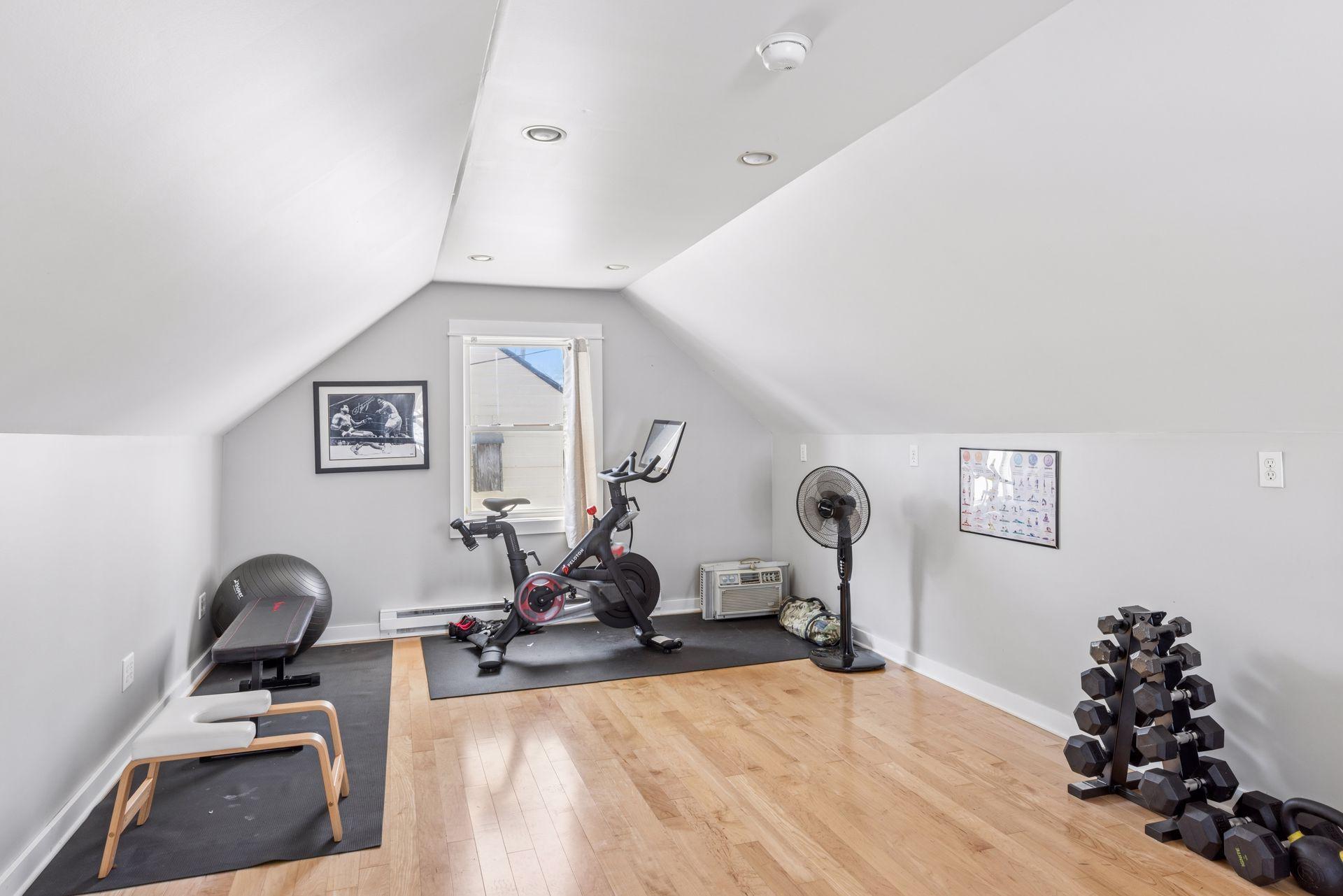 (extra) BONUS SPACE above garage - Currently utilized as work-out room