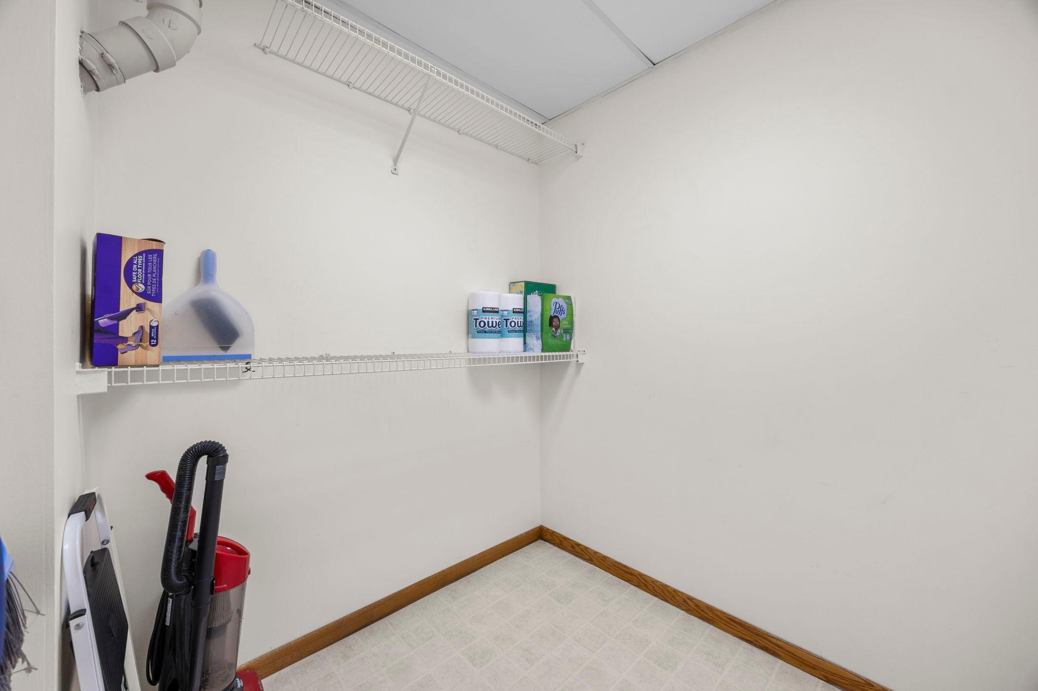 Storage area in the lower level