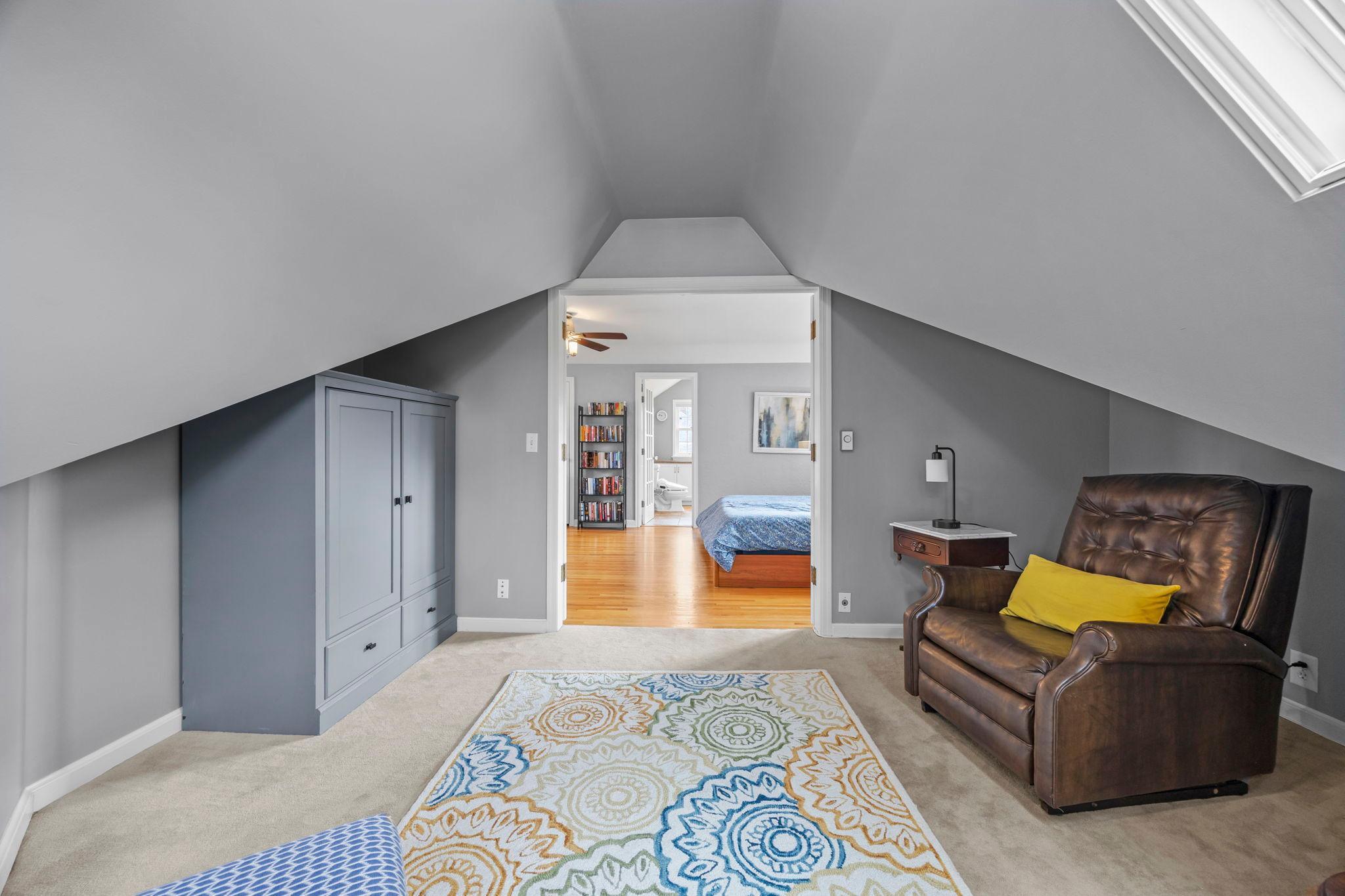 View from the den into the primary bedroom