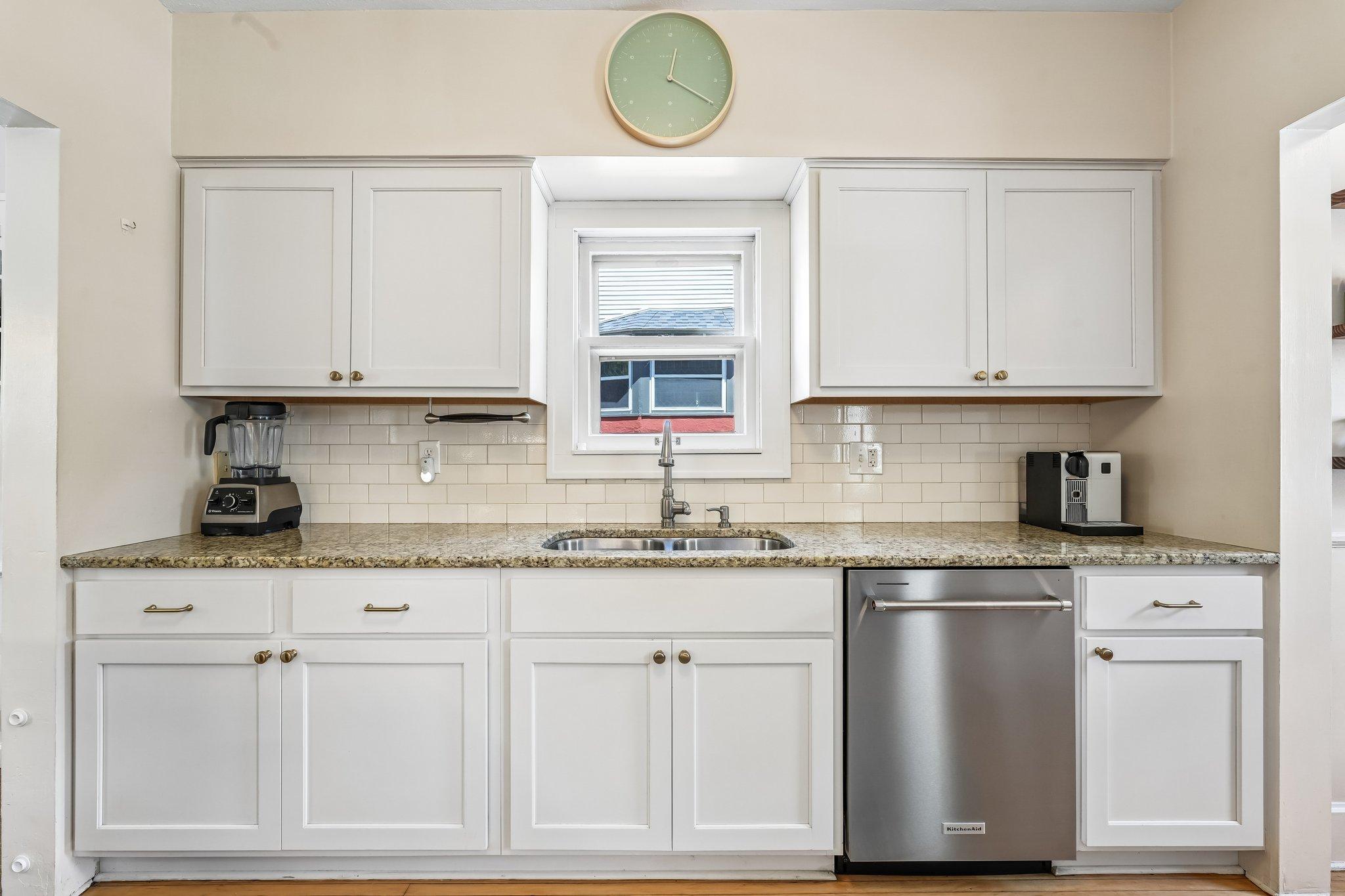 Lots of kitchen cabinets for storage