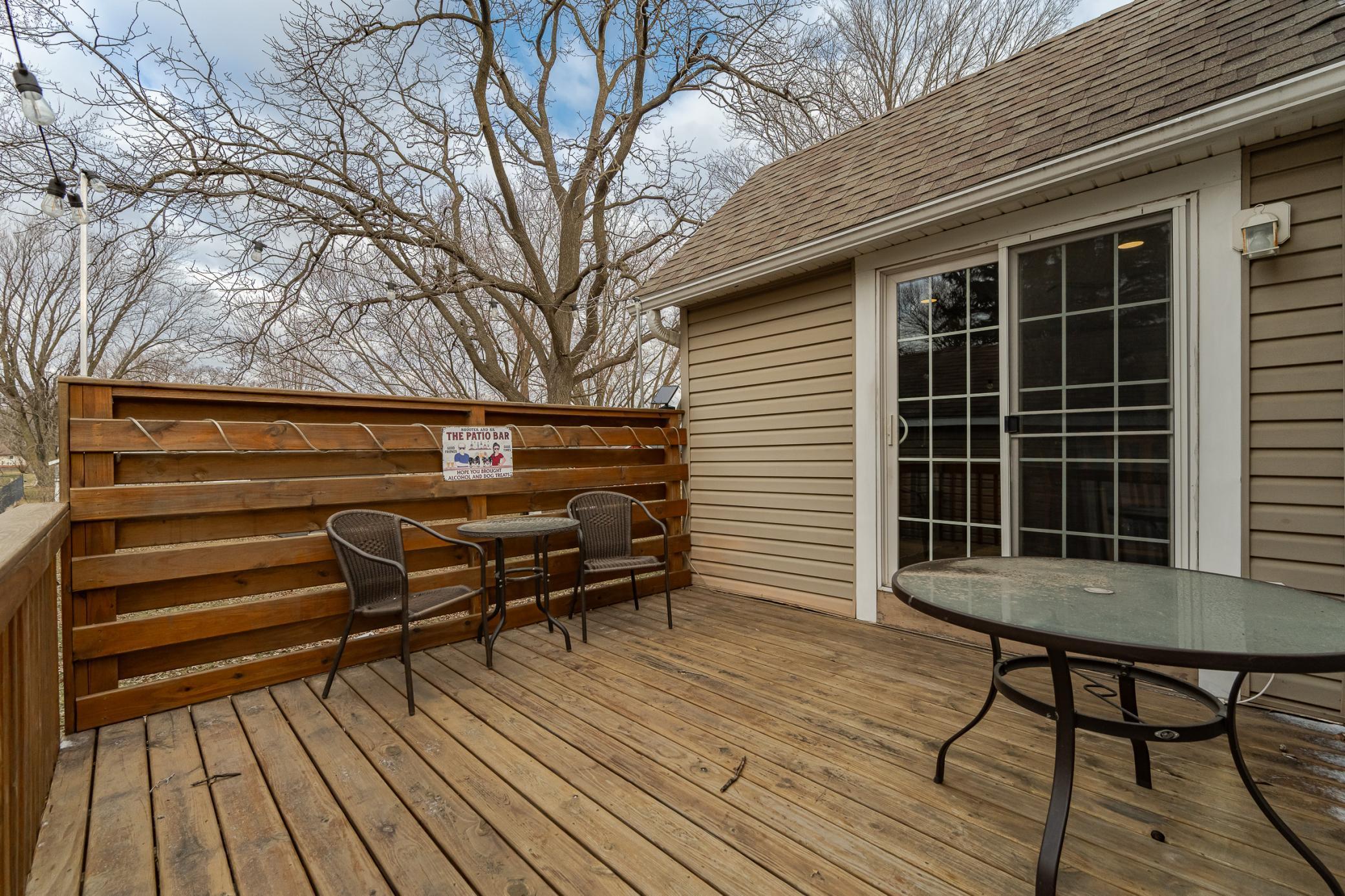 Private deck area