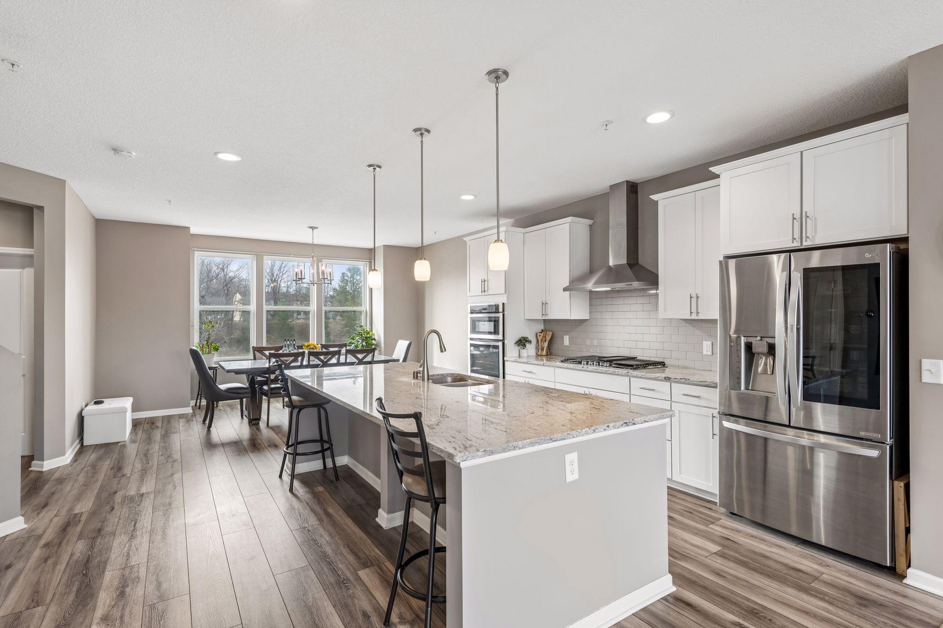 So much seating at the HUGE kitchen island