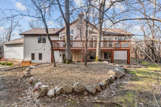 Boulders add an extra rustic feel to the yard
