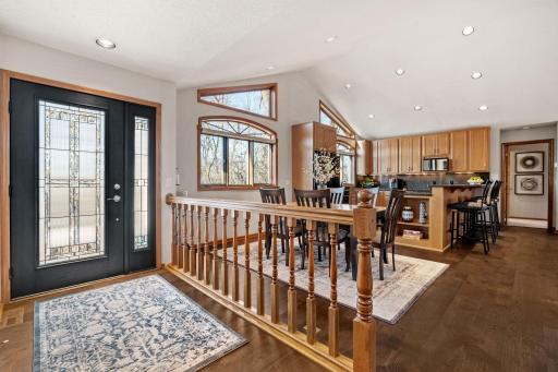 Nice foyer with new leaded, glass front door