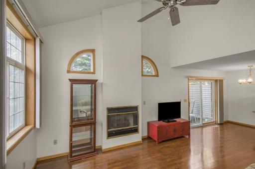 Vaulted Living Room w/ Cozy Gas Fireplace