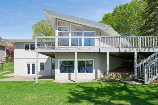 Expansive deck with views of the lake from every angle