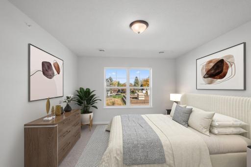 Owner's Suite features blinds, attached bathroom and walk-in closet - for illustrative purposes only