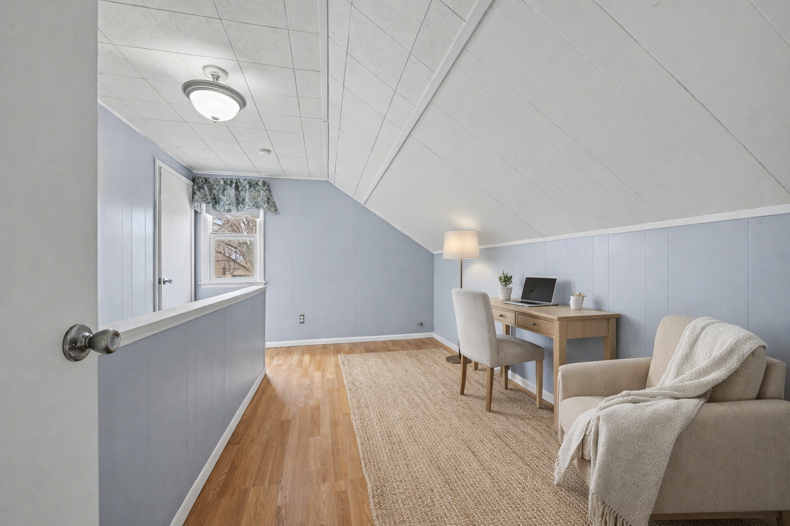 Upper Level Hall area great for an office of game area (virtually staged to show potential)