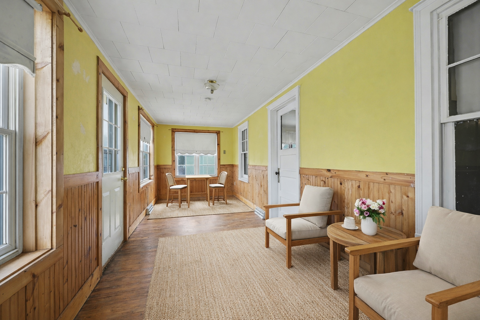 Front Porch entry is full insulated (virtually staged to show potential)