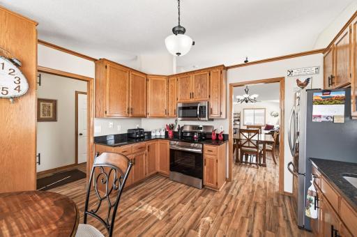 Kitchen looking into dining room