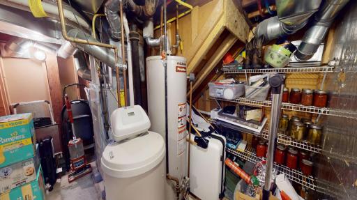 Basement storage/hot water heater/ water softener