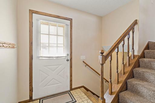 This split-entry has a larger landing and coat closet.