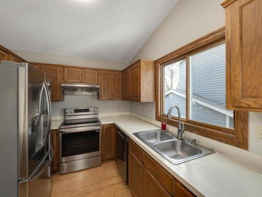 Sellers Will be installing a brand new stainless counter depth refrigerator to open up the kitchen space