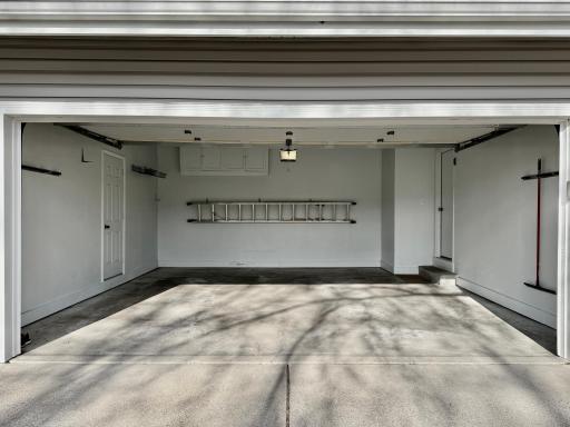 Nice size garage with service door to side patio