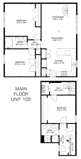 Floorplan 102 - 3 BED