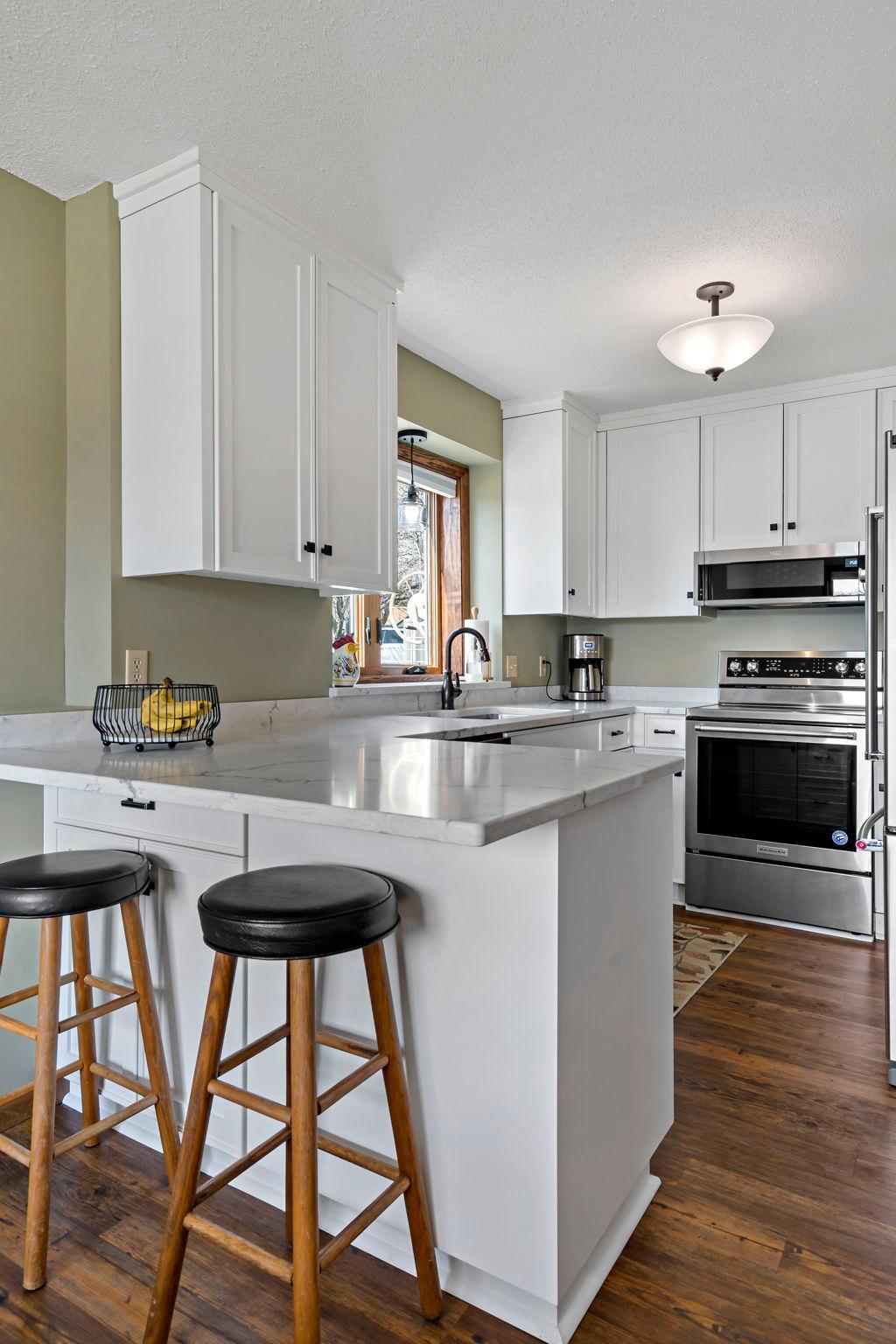 Bright, sunny kitchen with new cabinets