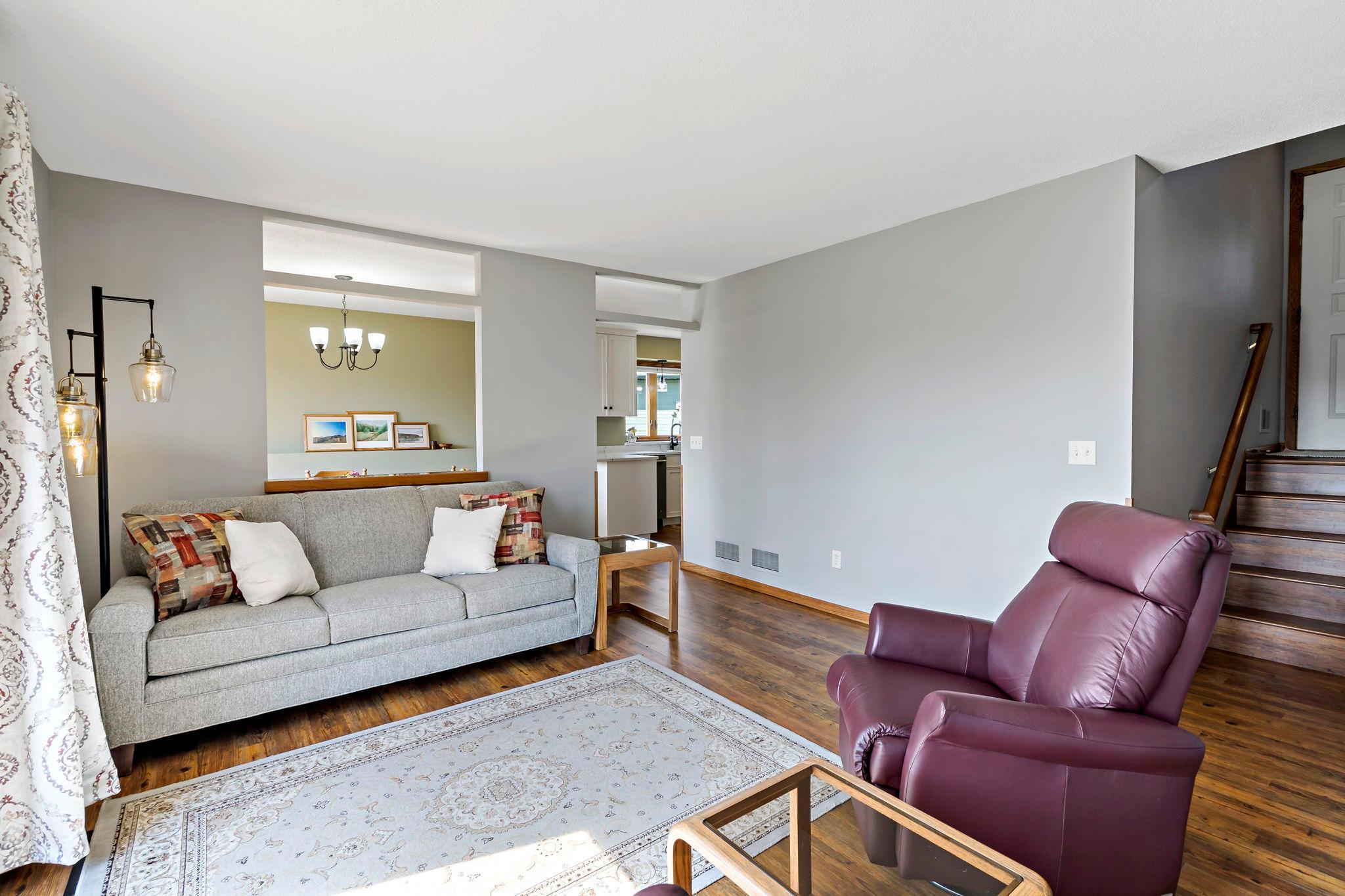 Well maintained living space with newer flooring