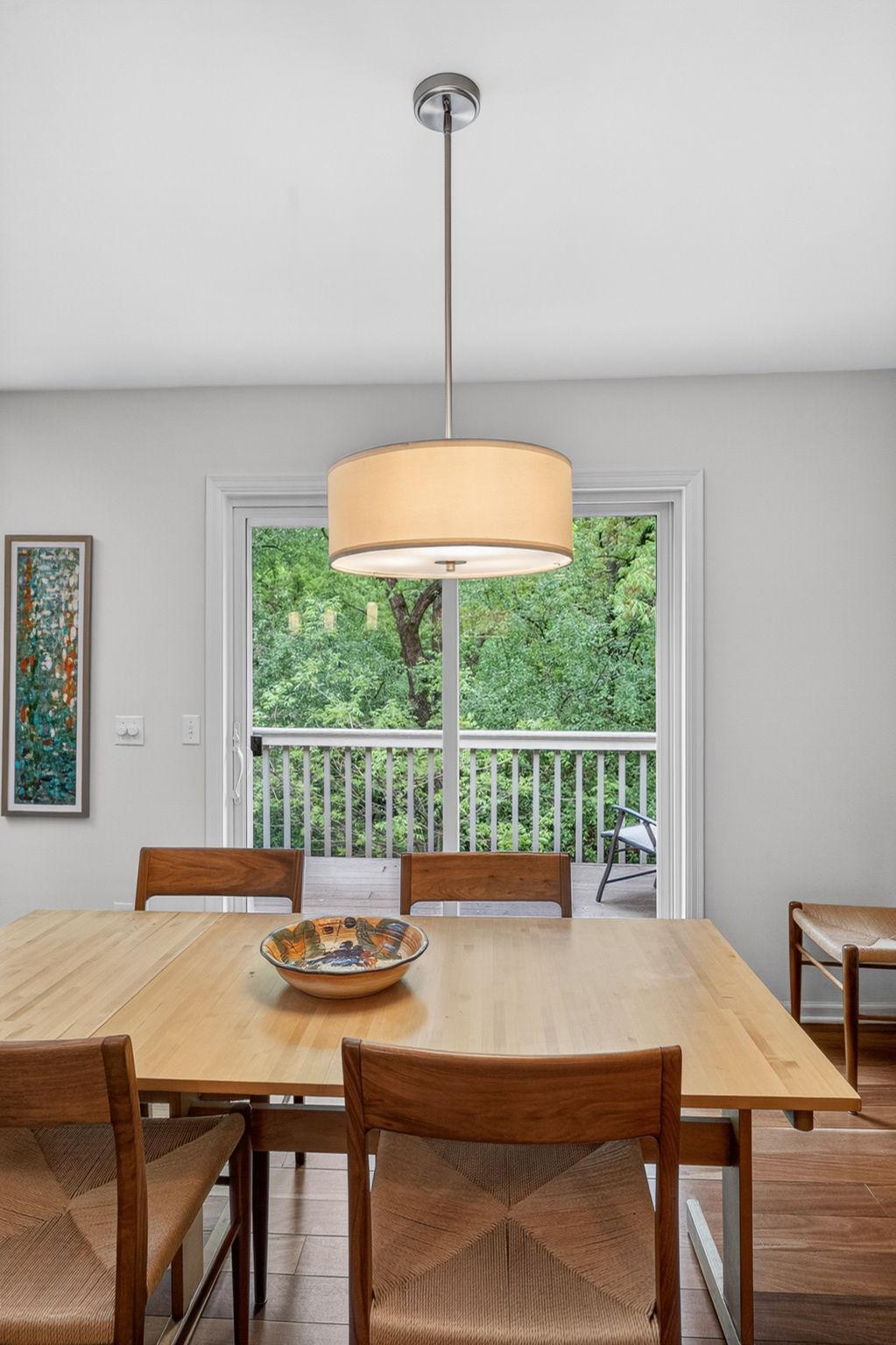 Access to the deck from the informal dining space
