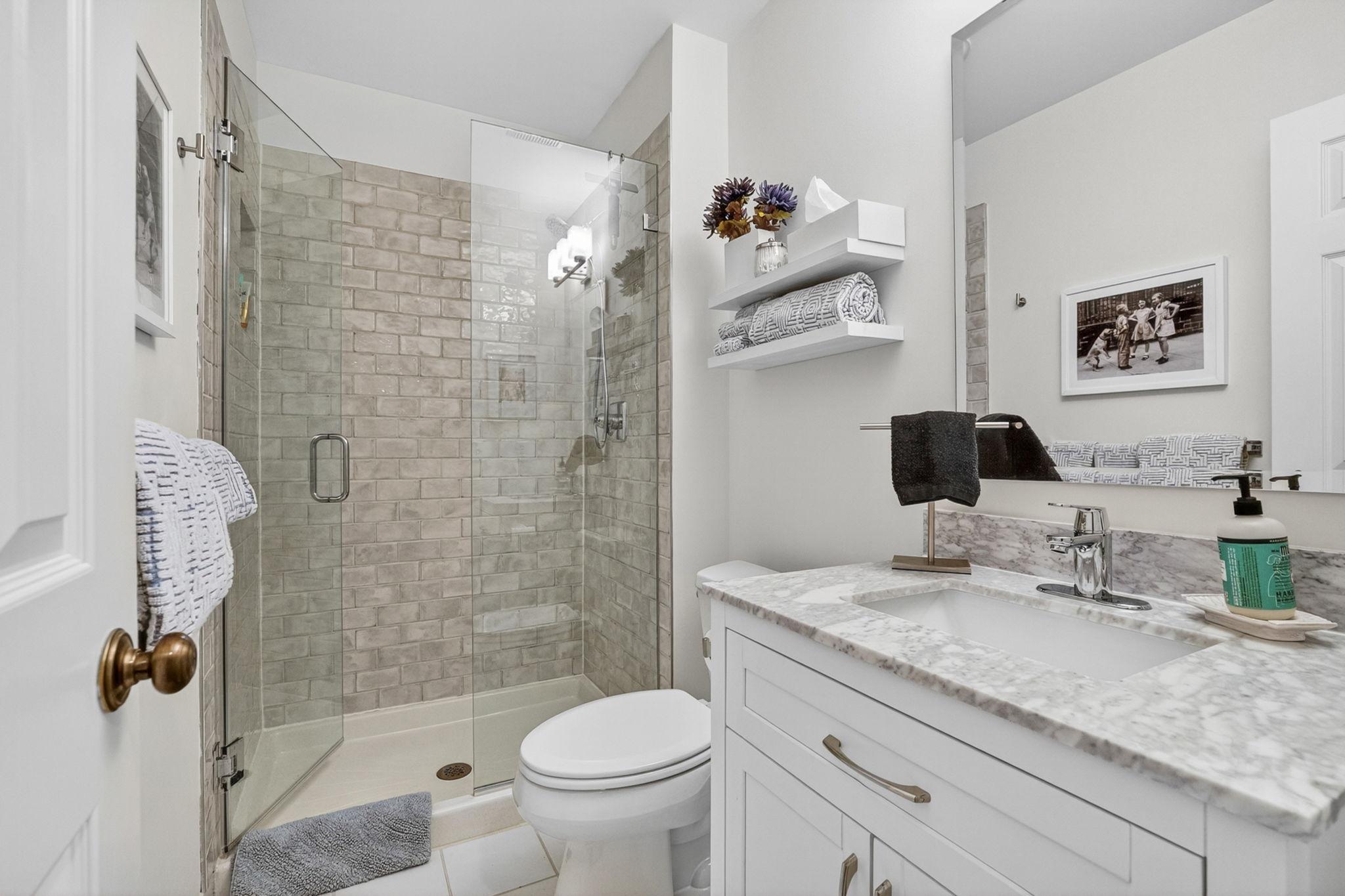 3/4 bathroom on the lower level