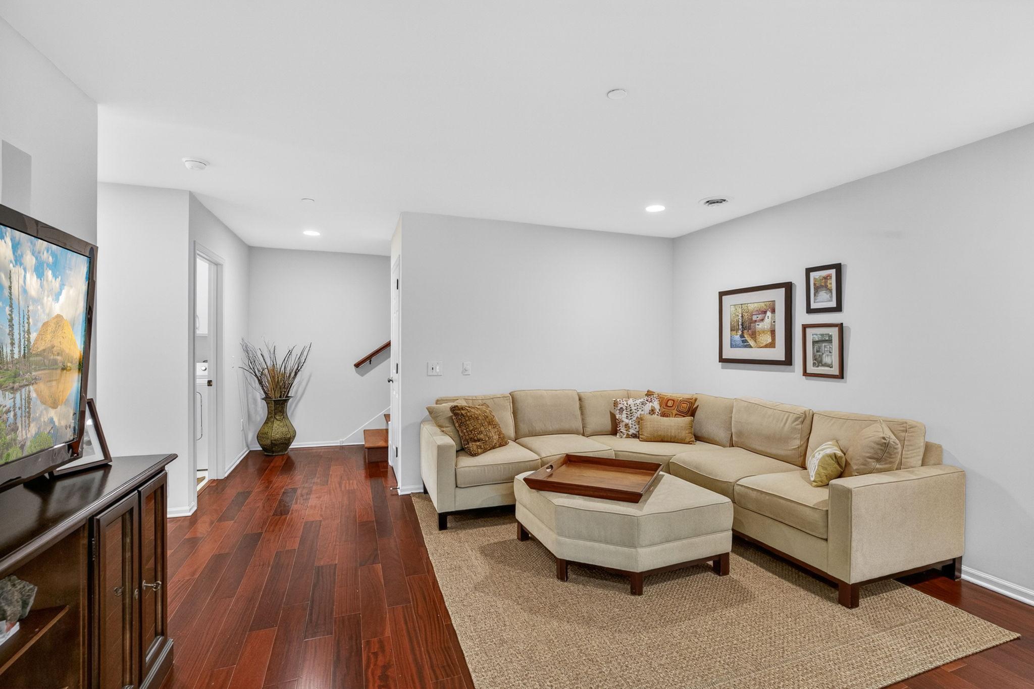 Head down to the lower level family room