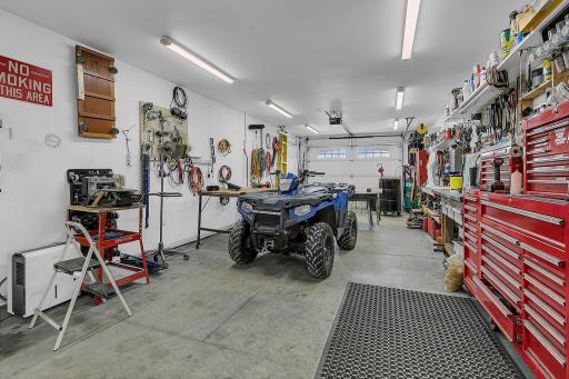 Large Shop with Heated Floors connected to Garage