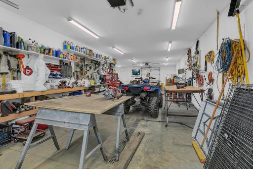 Large Shop with Heated Floors attached to Garage