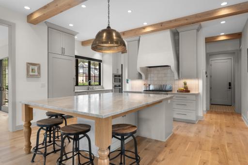 Gourmet kitchen configuration with premium appliance suite
