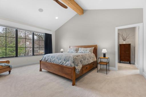 Primary suite, with walk in closet and private, full bathroom