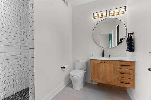 Private en suite bathroom with tiled shower