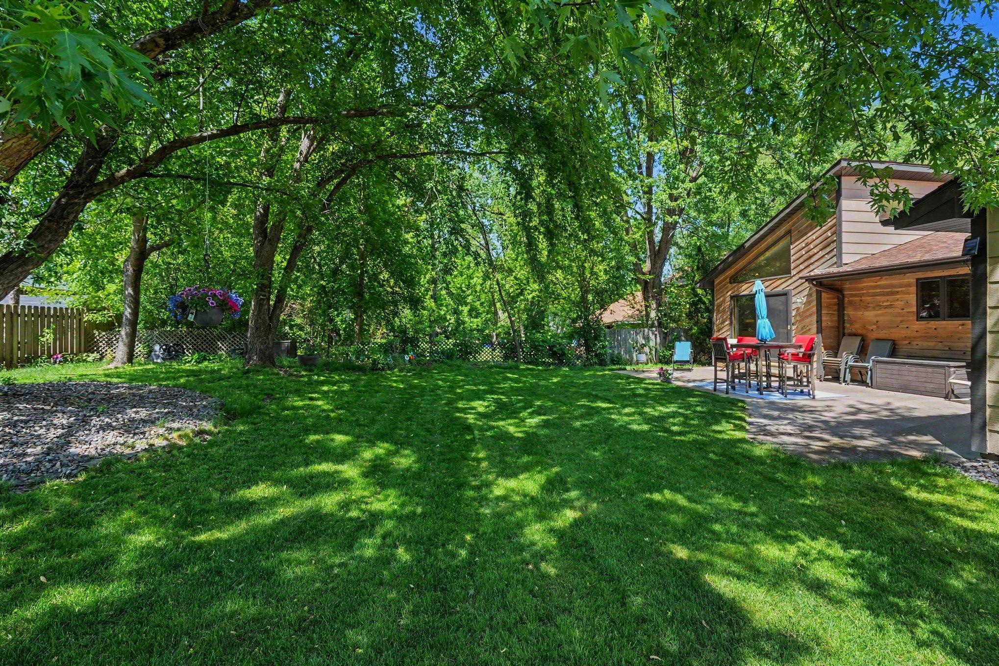 Lovely shaded backyard