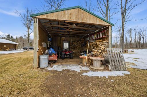 Open back storage shed