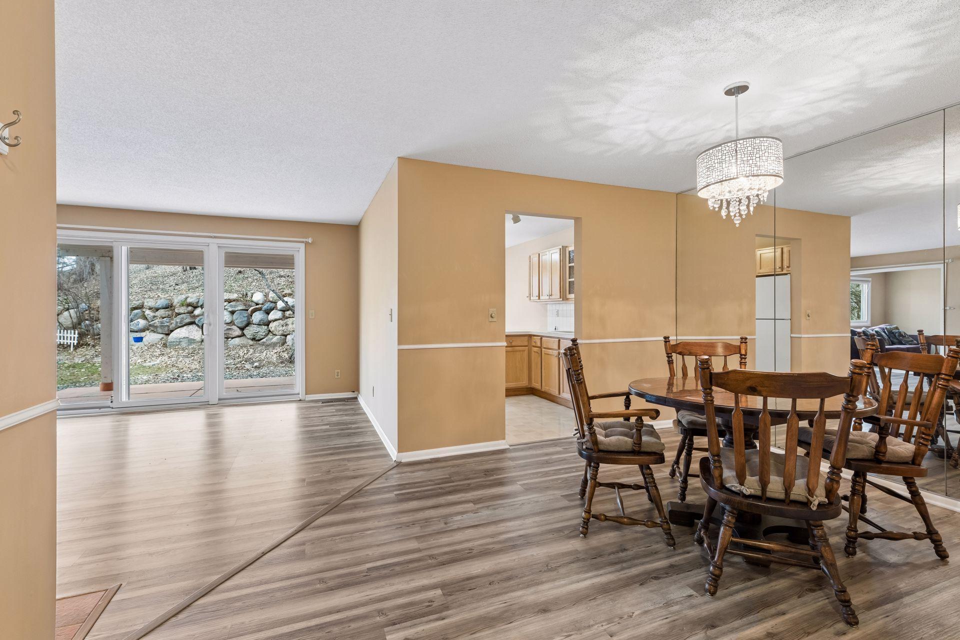 Enter in to light and bright dining and Family room