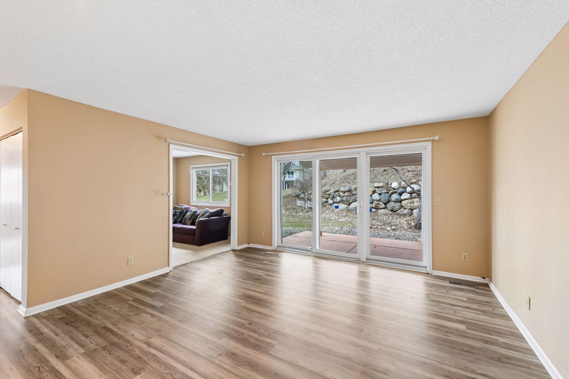 Family room view to den