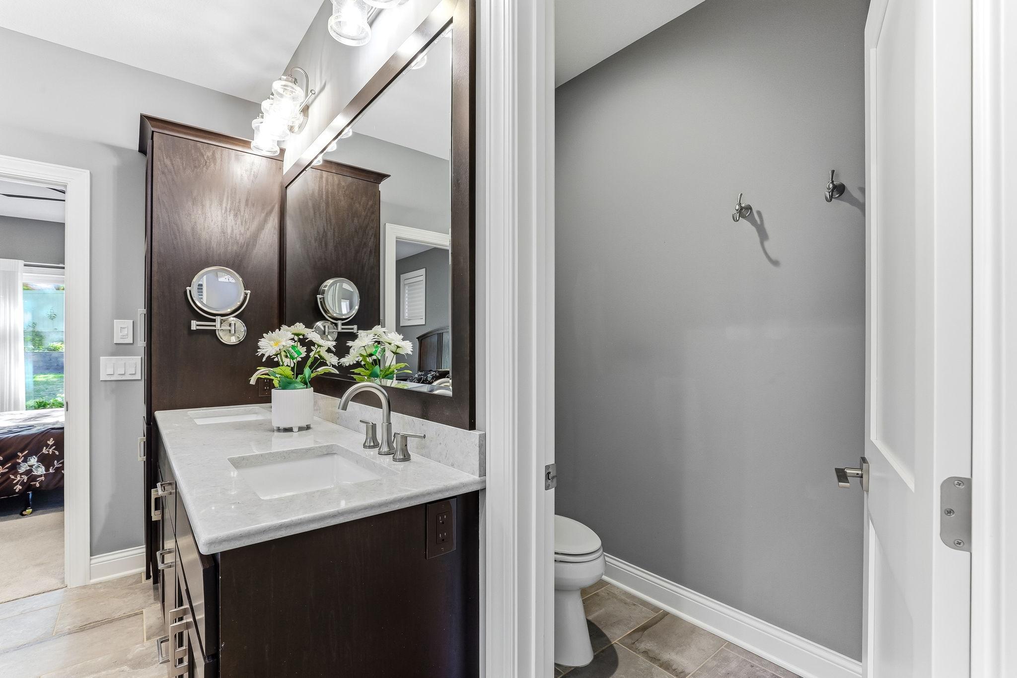 Separate area for the commode