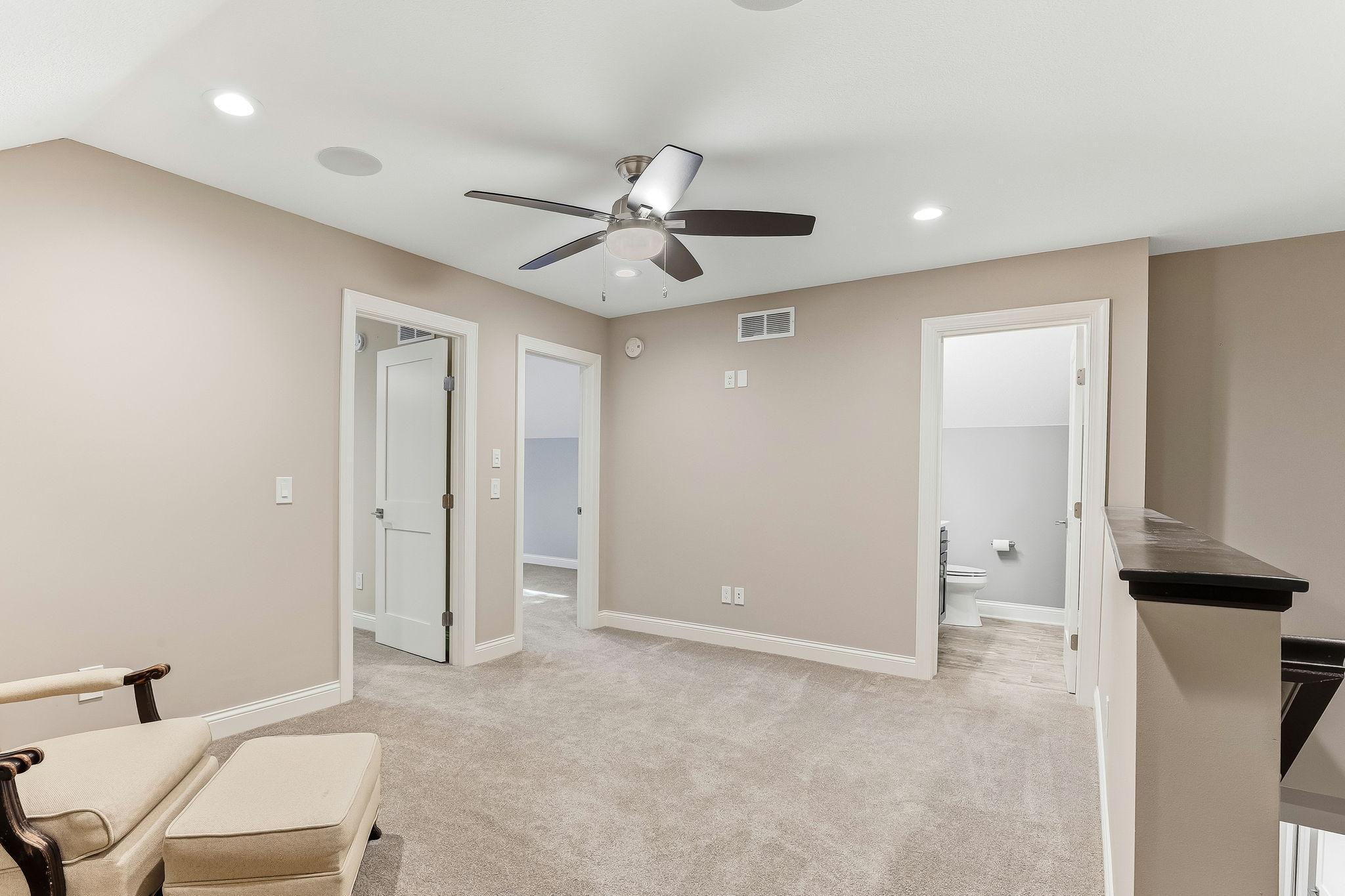 Upper Level Loft features 2 bedrooms and a 3/4 bathroom!