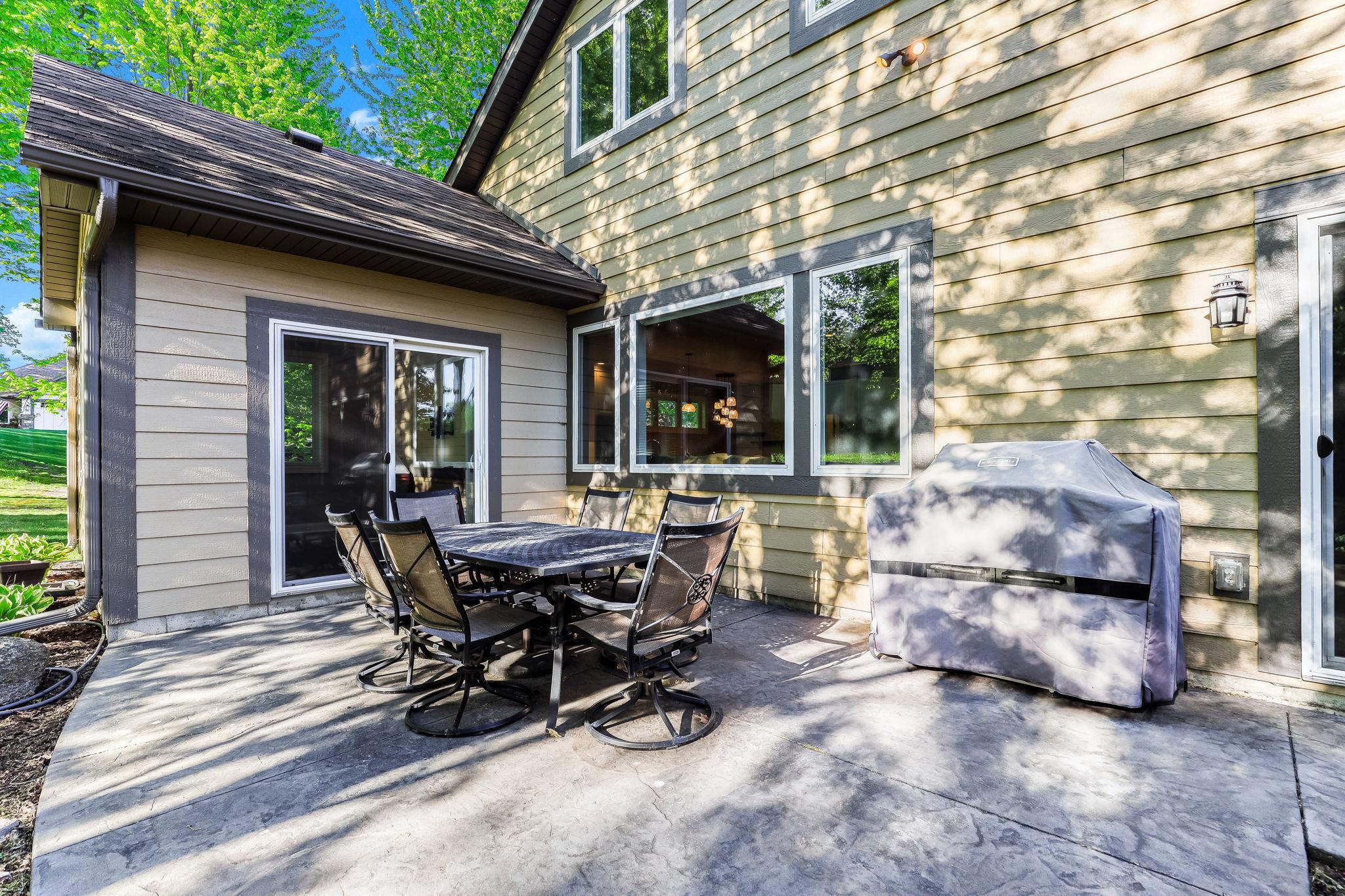 Patio area - perfect for relaxing! Access to the Master Bedroom and Sunroom