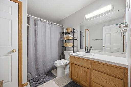 Basement Full Bath with Heated Floors and Linen Closet