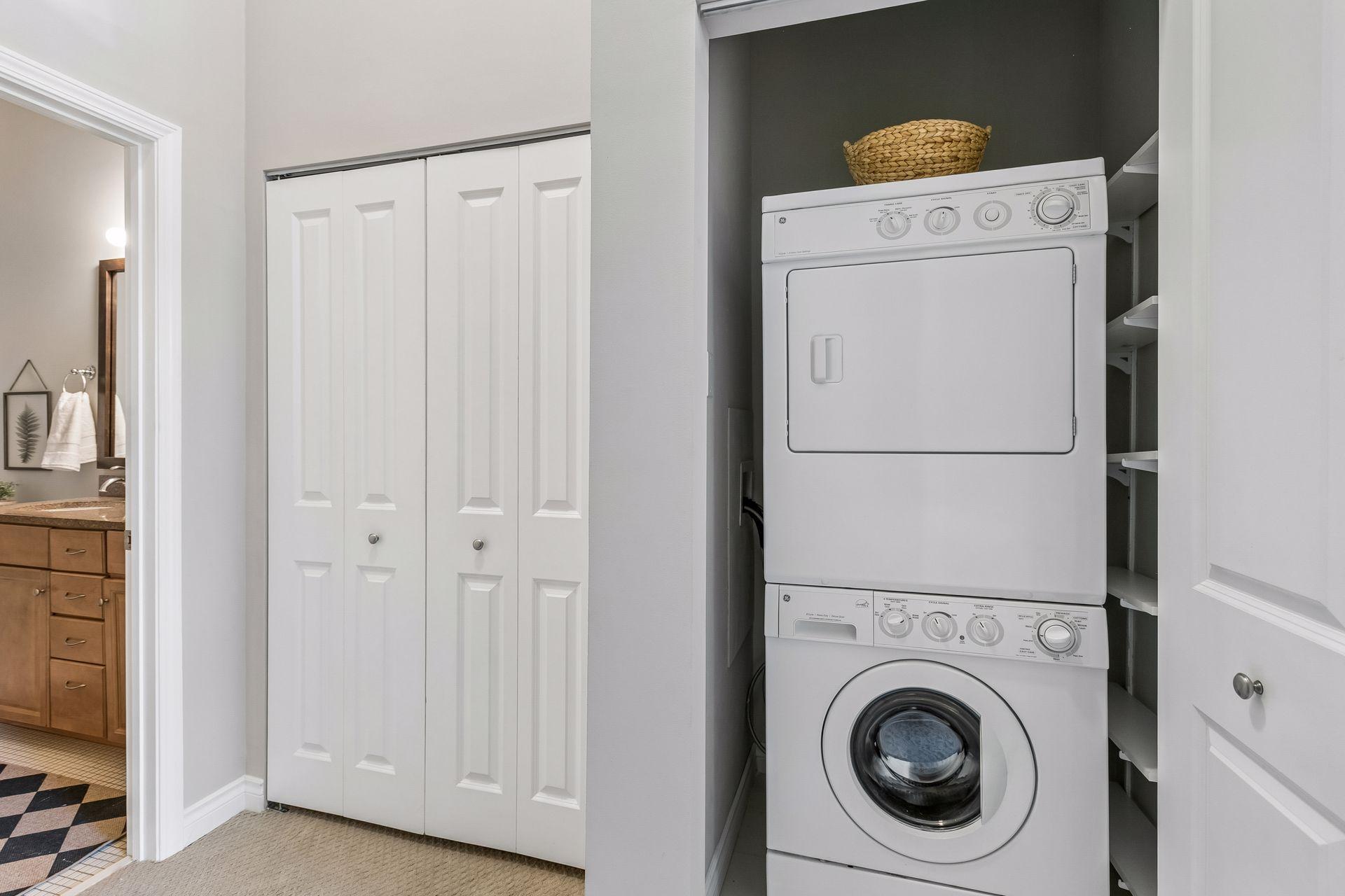 laundry and a second closet.