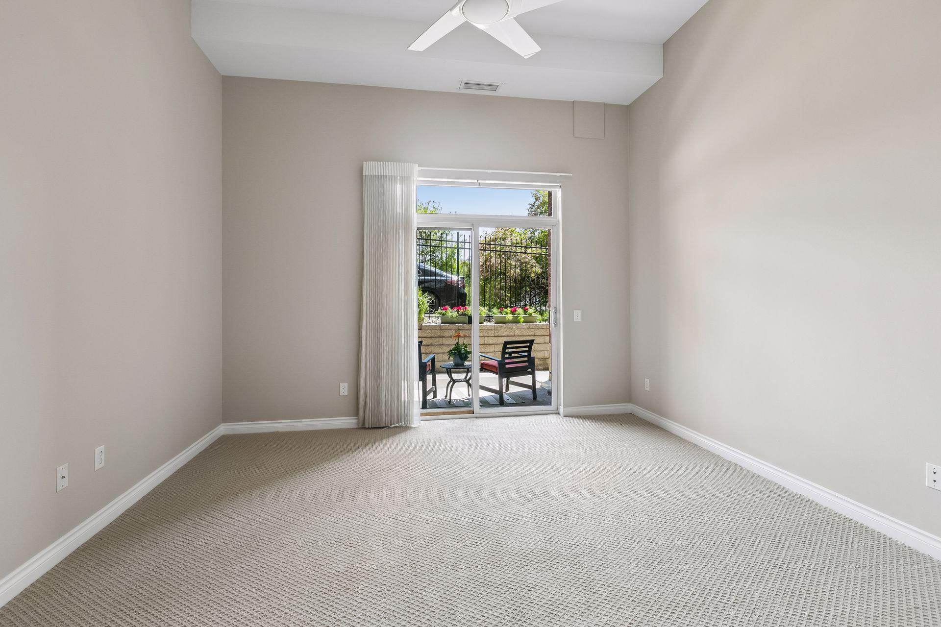 The primary bedroom opens to your patio ...